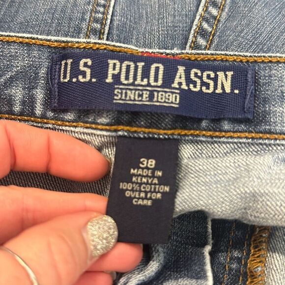 U.S. Polo Assn Mens Baggy Loose Carpenter Jean Shorts Denim Jorts size 38 - Picture 8 of 10